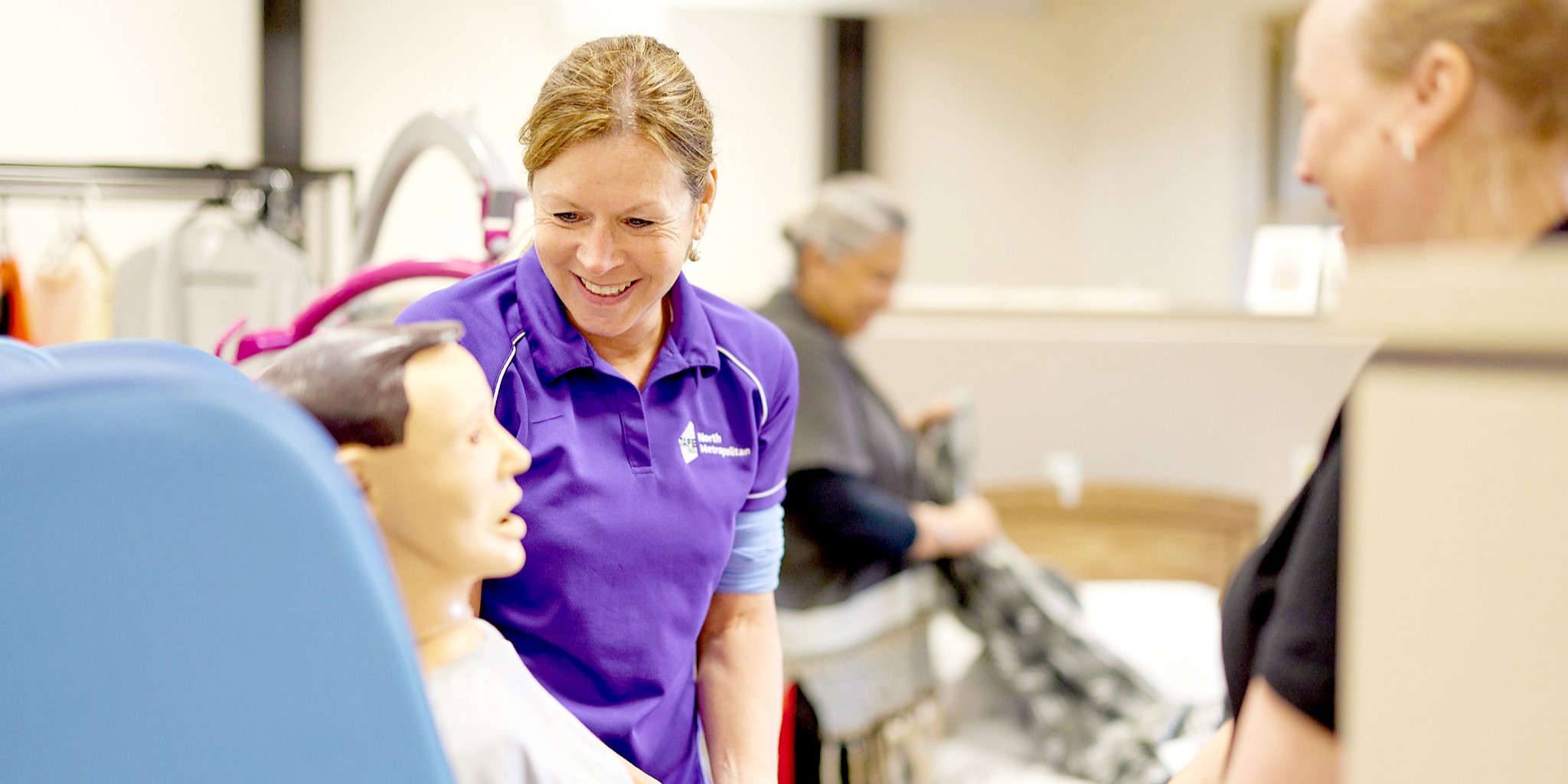 A woman with a mannequin